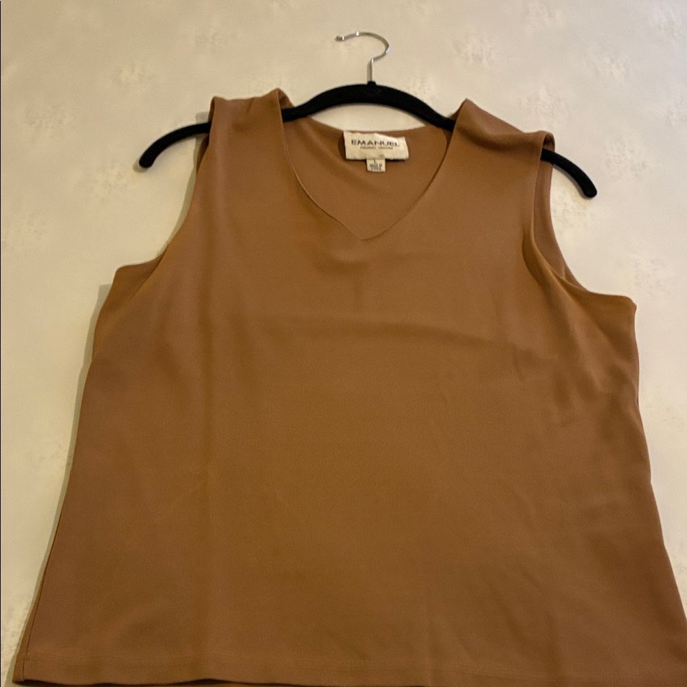 Emanuel Ungaro Tan V-Neck Tank Top